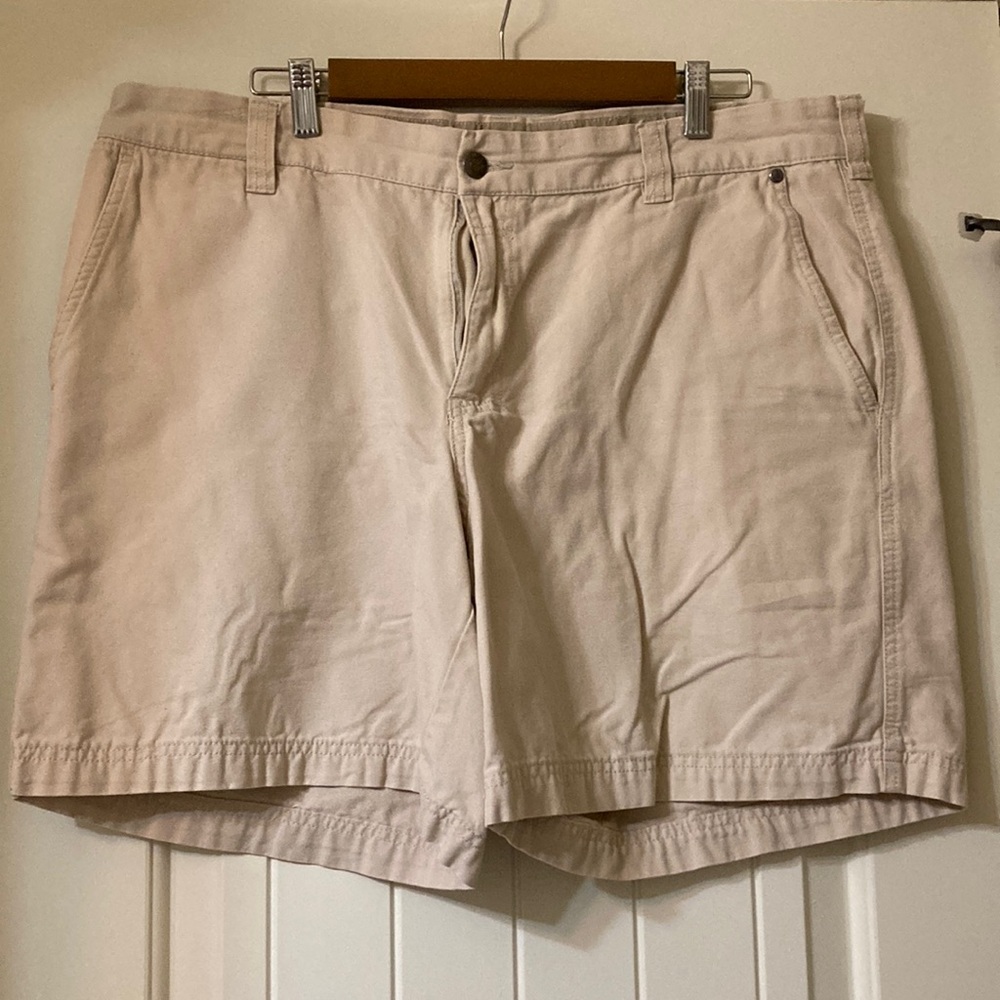 Columbia Tan Flat Front Shorts